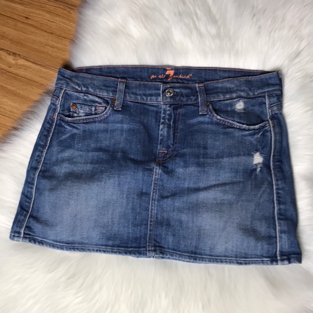 7  for all mankind denim miniskirt sz 30